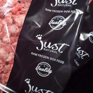 Just Natural Beef and Heart Raw Dog Food Box